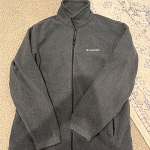 Fleece Columbia Charcoal Jacket with Zipper